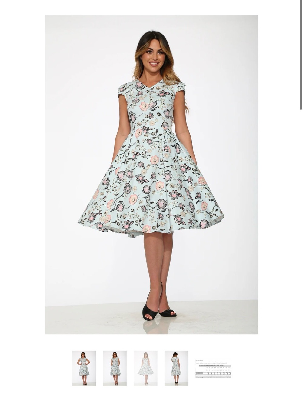 Rare pinup boutique collectible Fit-&-Flare floral swing Dress